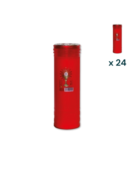 Lumino votivo rosso Eucarestia T.60 Special - CONF. RISPARMIO 24 PZ