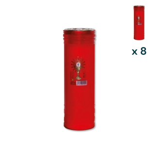 Lumino votivo rosso Eucarestia T.60 Special (confezione 8 pezzi)