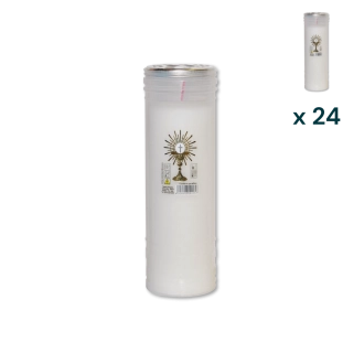 Lumino votivo bianco Eucarestia T.60 Special - CONF. RISPARMIO 24 PZ