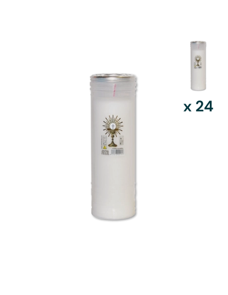 Lumino votivo bianco Eucarestia T.60 Special - CONF. RISPARMIO 24 PZ