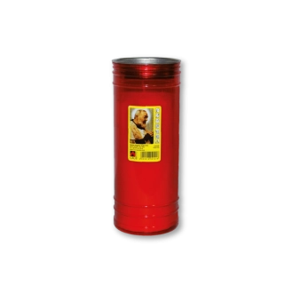 Lumino votivo rosso Padre Pio T.80 K