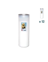 Lumino votivo bianco Padre Pio T.100 - CONF. RISPARMIO 12 PZ