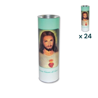 Lumino votivo eco Sacro Cuore di Gesù T.60 - CONF. RISPARMIO 24 PZ