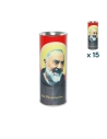 Lumino votivo eco rosso Padre Pio T.80 - CONF. RISPARMIO 15 PZ