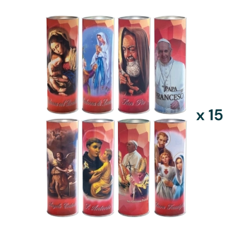 Lumino votivo eco rosso misto T.100 - CONF. RISPARMIO 15 PZ