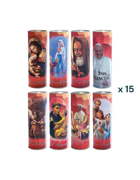 Lumino votivo eco rosso misto T.100 - CONF. RISPARMIO 15 PZ