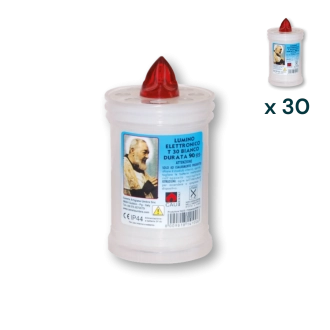 Lumino elettrico 90 gg bianco Padre Pio T.30 - CONF. RISPARMIO 30 PZ