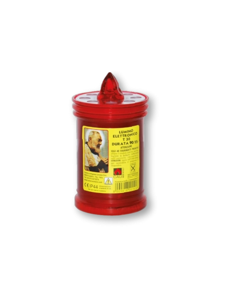 Lumino elettrico 90 gg rosso Padre Pio T.30