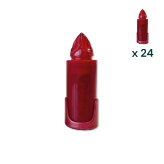 Lumino elettrico candela 120gg rosso con appendino - CONF. RISPARMIO 24 PZ
