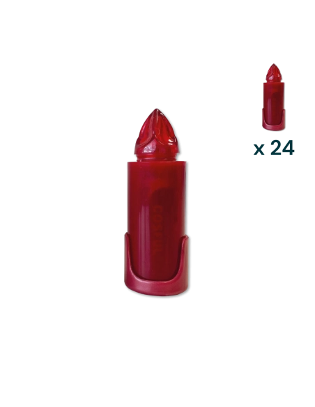 Lumino elettrico candela 120gg rosso con appendino - CONF. RISPARMIO 24 PZ