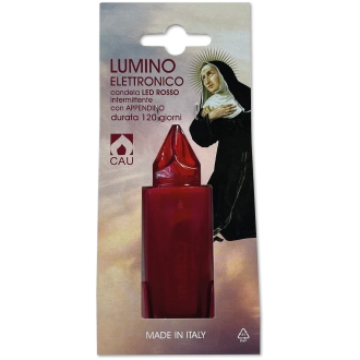 Lumino elettrico candela 120gg rosso con appendino - CONF. RISPARMIO 24 PZ 2