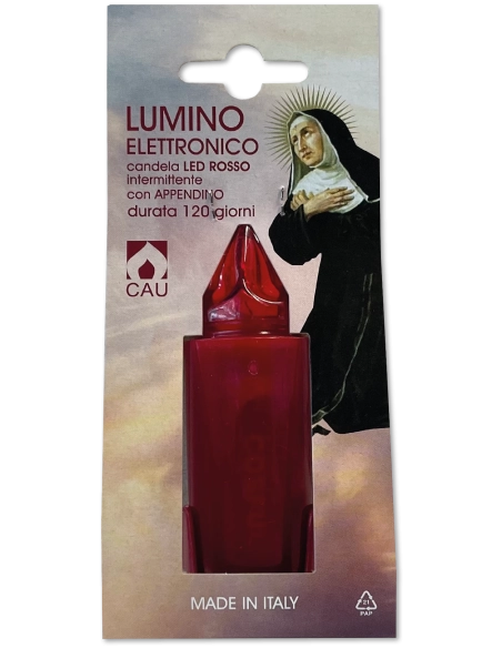 Lumino elettrico candela 120gg rosso con appendino - CONF. RISPARMIO 24 PZ