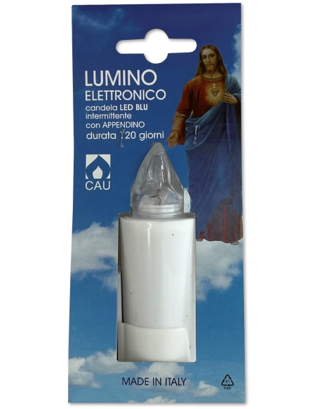 Lumino elettrico candela 120gg bianco con appendino - CONF. RISPARMIO 24 PZ