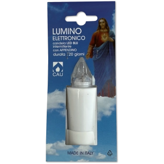 Lumino elettrico candela 120gg bianco con appendino 2