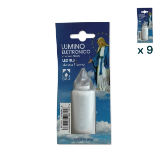 Lumino elettrico candela 365 gg bianco luce blu - CONF. RISPARMIO 9 PZ