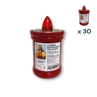 Lumino elettrico 60 gg rosso luce tremula T.20 - CONF. RISPARMIO 30 PZ