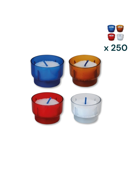 Lumino calicetto sfusi rossi, bianchi, blu, ambra 5T/3 - CONF. RISPARMIO 250 PZ