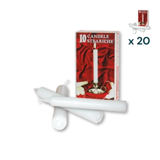 Candele steariche E/10 - PACCO RISPARMIO 20 CONFEZIONI (10 pezzi a confezione)