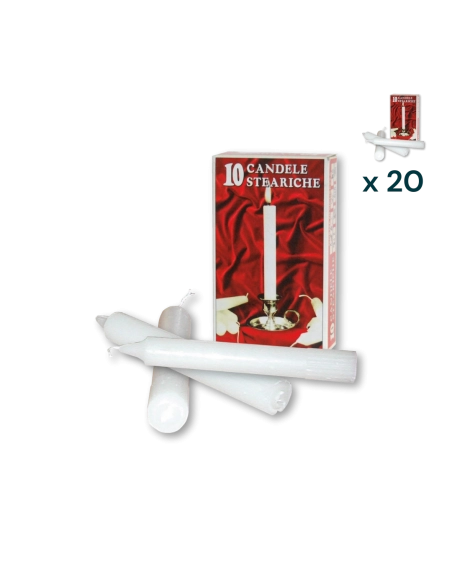 Candele steariche E/10 - PACCO RISPARMIO 20 CONFEZIONI (10 pezzi a confezione)