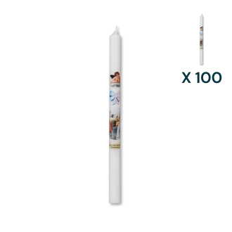 Candela per battesimo - CONF. RISPARMIO 100 PZ
