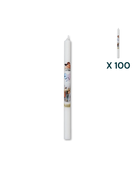 Candela per battesimo - CONF. RISPARMIO 100 PZ