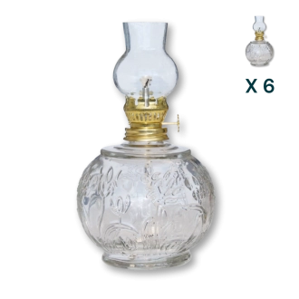 Lampada ad olio 500 ml rotonda trasparente - CONF. RISPARMIO 6 PZ
