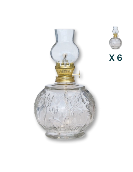 Lampada ad olio 500 ml rotonda trasparente - CONF. RISPARMIO 6 PZ
