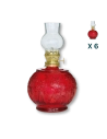 Lampada ad olio 500 ml rotonda rossa - CONF. RISPARMIO 6 PZ
