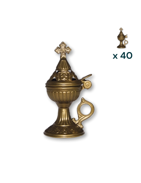Bruciatore per incenso color ottone - CONF. RISPARMIO 40 PZ