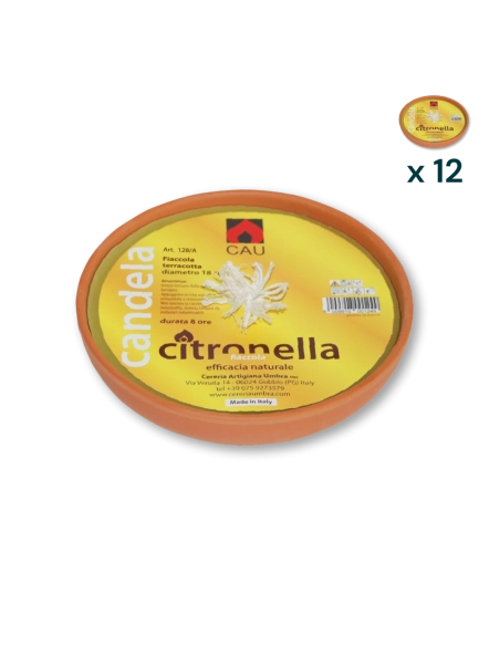 Fiaccola terracotta citronella d. cm 18 - CONF. RISPARMIO 12 PZ