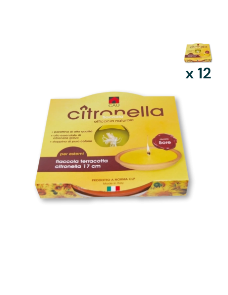 Fiaccola terracotta citronella d. cm 17 - CONF. RISPARMIO 12 PZ