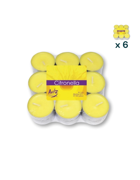 Tealights citronella - PACCO RISPARMIO 6 CONFEZIONI (18 pezzi a confezione)