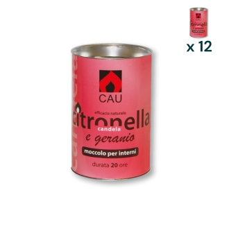 Candela citronella e geranio eco CAU - CONF. RISPARMIO 12 PZ