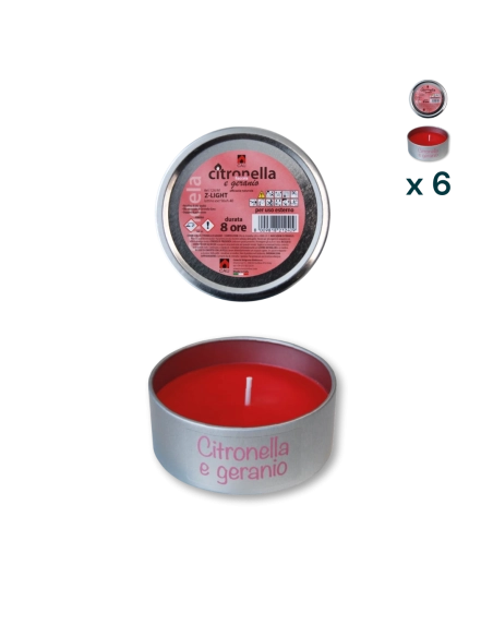 Z-Light fiaccola lattina da esterno citronella e geranio - CONF. RISPARMIO 6 PZ