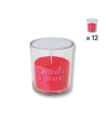Candela in vetro da interno citronella e geranio - CONF. RISPARMIO 12 PZ