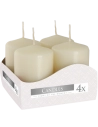 Candele inodore 4 x 6 cm avorio (confezione 4 pezzi)