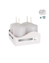 Candele inodore 4 x 6 cm bianco - PACCO RISPARMIO 12 CONFEZIONI (4 pezzi a confezione)
