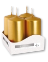 Candele inodore 4 x 8 cm oro (confezione 4 pezzi)