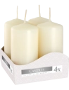 Candele inodore 4 x 8 cm avorio (confezione 4 pezzi)