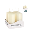 Candele inodore 4 x 8 cm avorio - PACCO RISPARMIO 12 CONFEZIONI (4 pezzi a confezione)