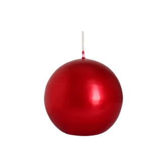 Candela sfera 8 cm rosso metallizzato