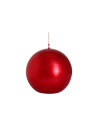 Candela sfera 8 cm rosso metallizzato