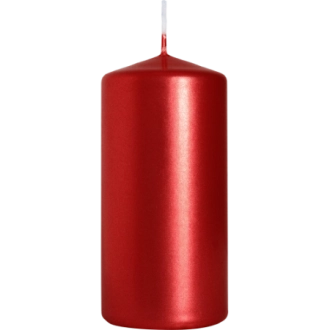 Candela inodore 5 x 10 cm rosso metallizzato