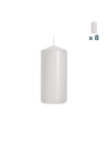 Candela inodore 5 x 10 cm bianco - CONF. RISPARMIO 8 PEZZI