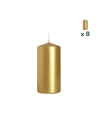 Candela inodore 5 x 10 cm oro - CONF. RISPARMIO 8 PEZZI