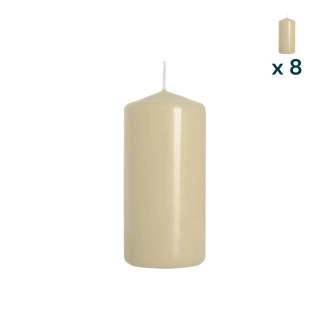 Candela inodore 5 x 10 cm avorio - CONF. RISPARMIO 8 PEZZI