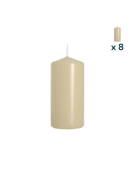 Candela inodore 5 x 10 cm avorio - CONF. RISPARMIO 8 PEZZI