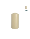 Candela inodore 5 x 10 cm avorio - CONF. RISPARMIO 8 PEZZI