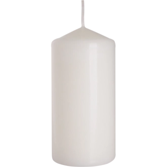 Candela inodore 6 x 12 cm bianco