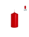 Candela inodore 6 x 20 cm rosso - CONF. RISPARMIO 6 PEZZI